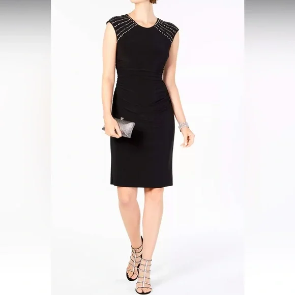 Jessica Howard | Dresses | Women Formal Dress Size 4 Jessica Howard Embellished Sheath Ruched Waist Black | Poshmark Jessica Howard | Dresses | Women Formal Dress Size 4 Jessica Howard Embellished Sheath Ruched Waist Black | Poshmark